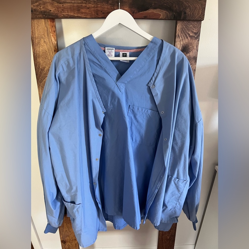 Light Blue Surgical Scrub Top and Jacket